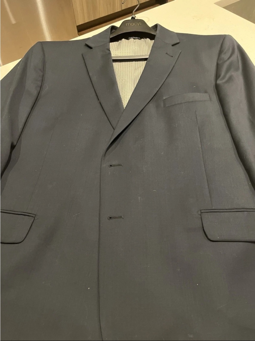 PAUL FREDRICK Navy Blue Blazer-100% Wool-Size 50R-Excellent Condition MSRP $295+ - Picture 3 of 7